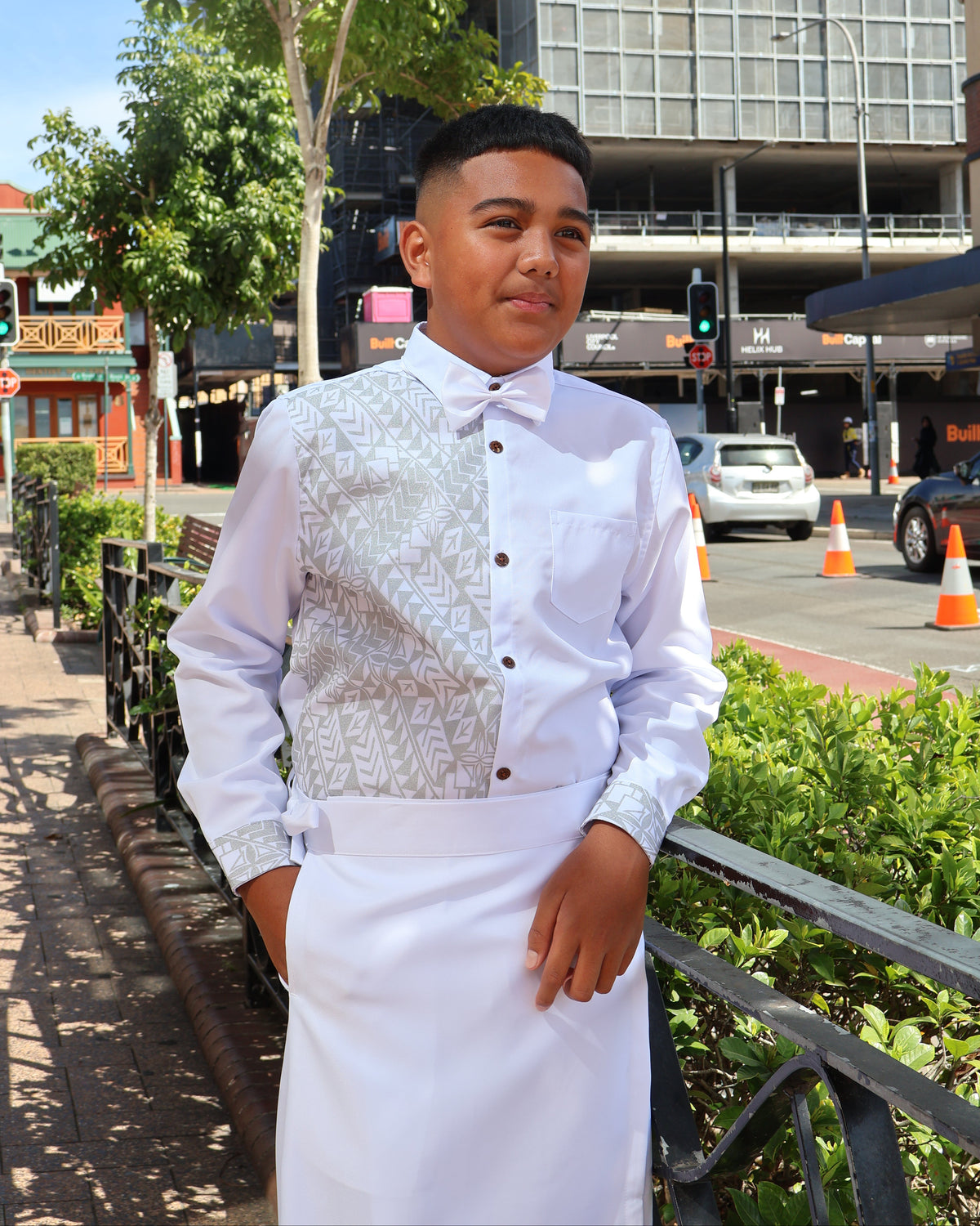 Boy’s White/Silver Longsleeve - Design 1