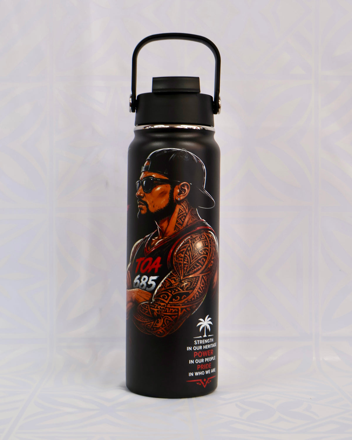 685 Adult Water Bottle – Traditional Pacific Pattern #2