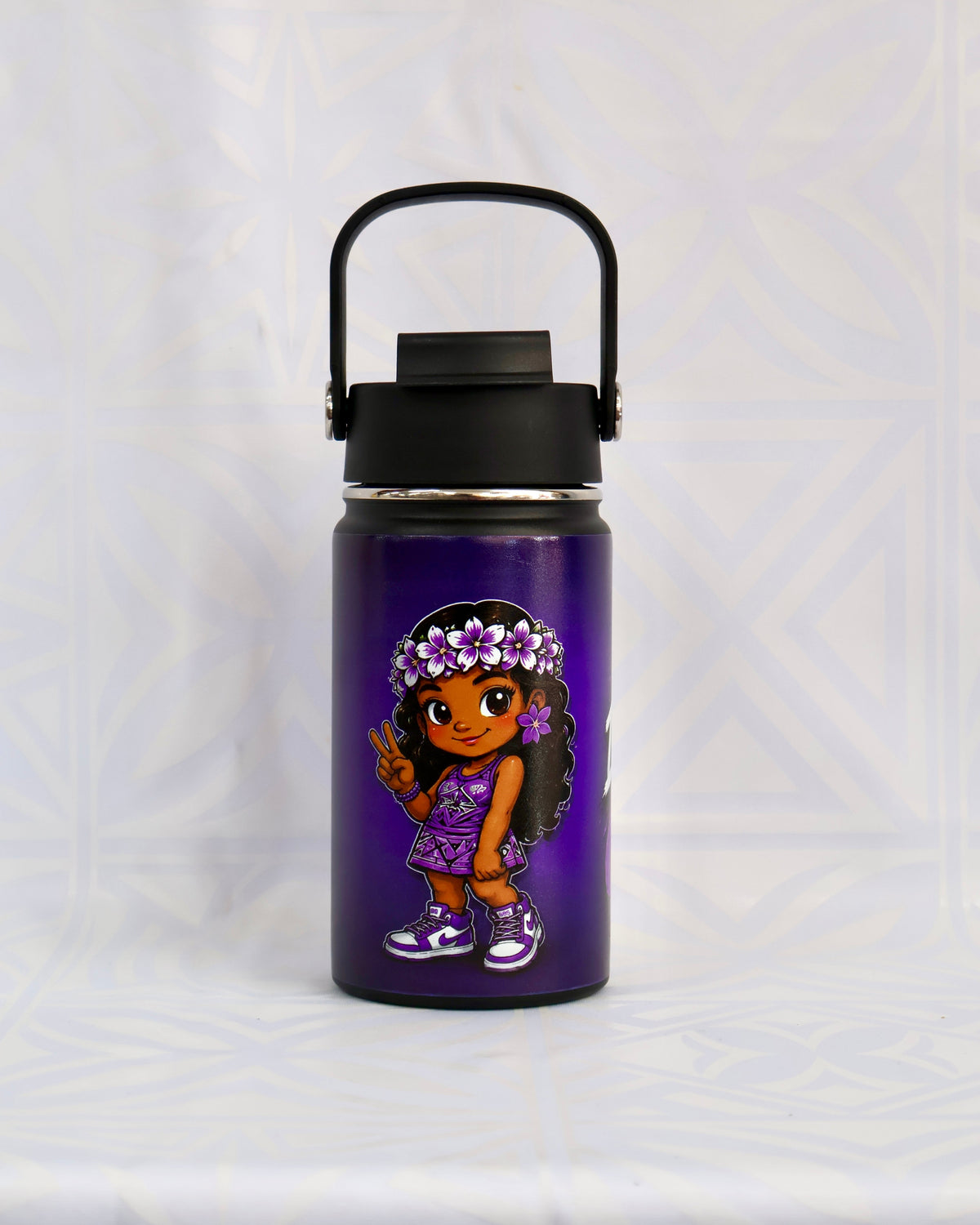 685 Kids Water Bottle – Fun Pacific Island Pattern #2