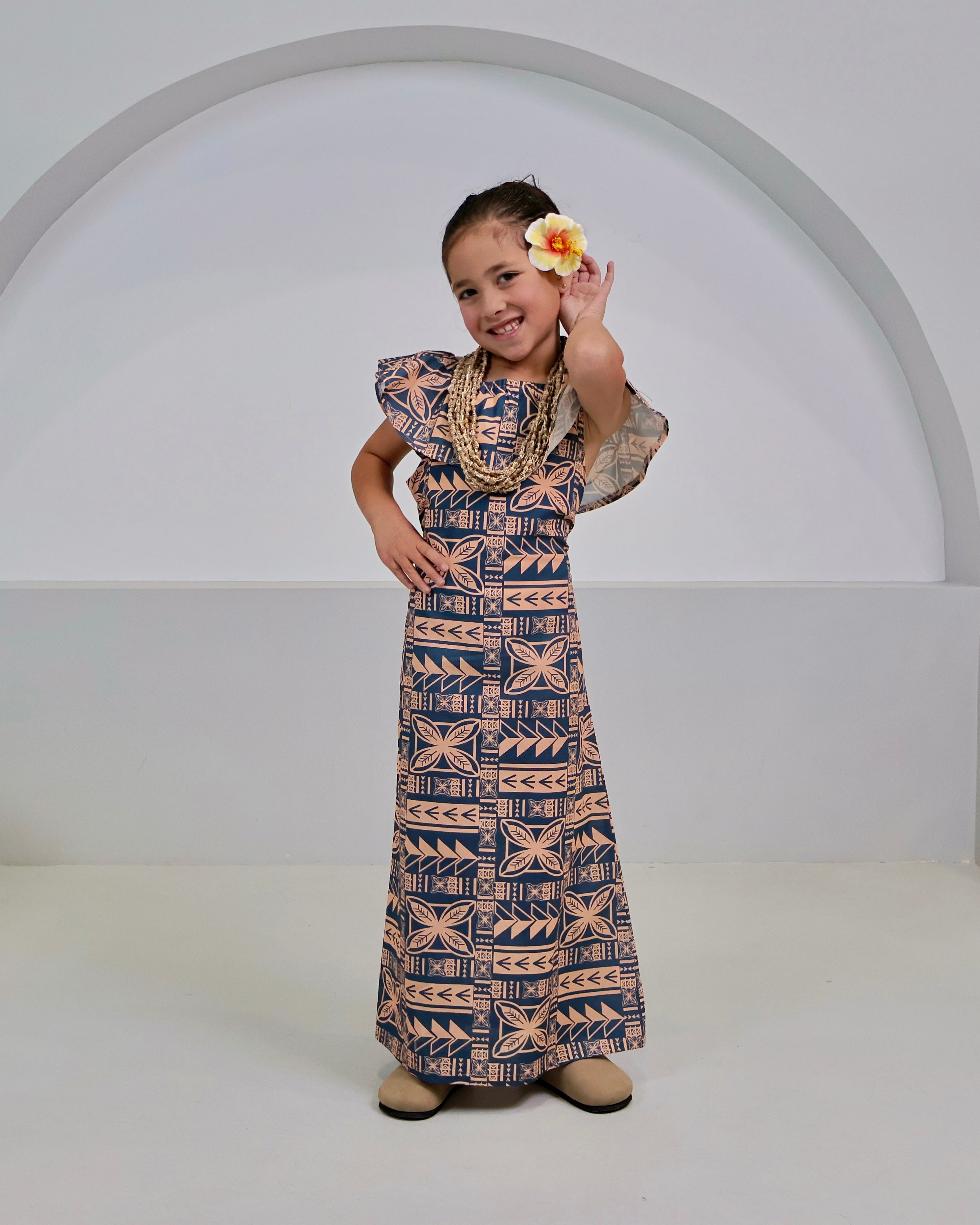 The Alofa Girls Dress - Peach