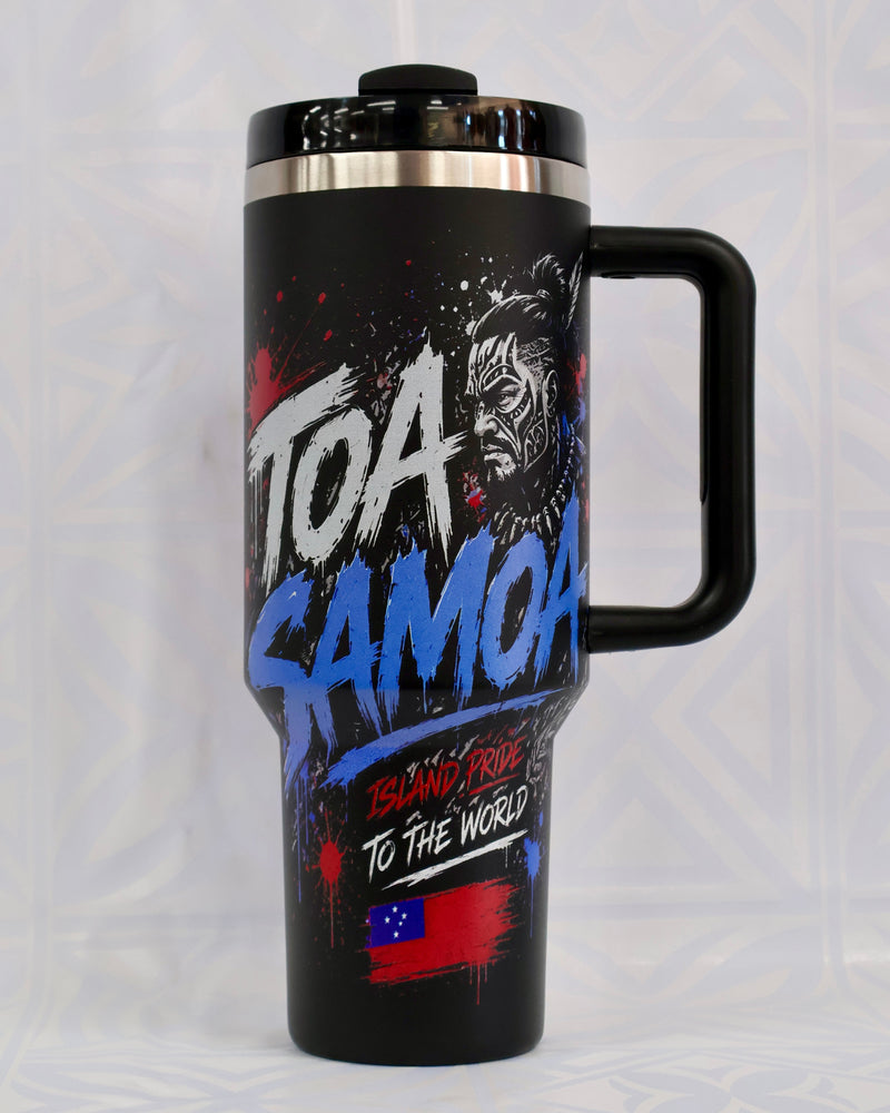 TOA SAMOA Stanley-Style Tumbler Traditional Samoan Pattern #2