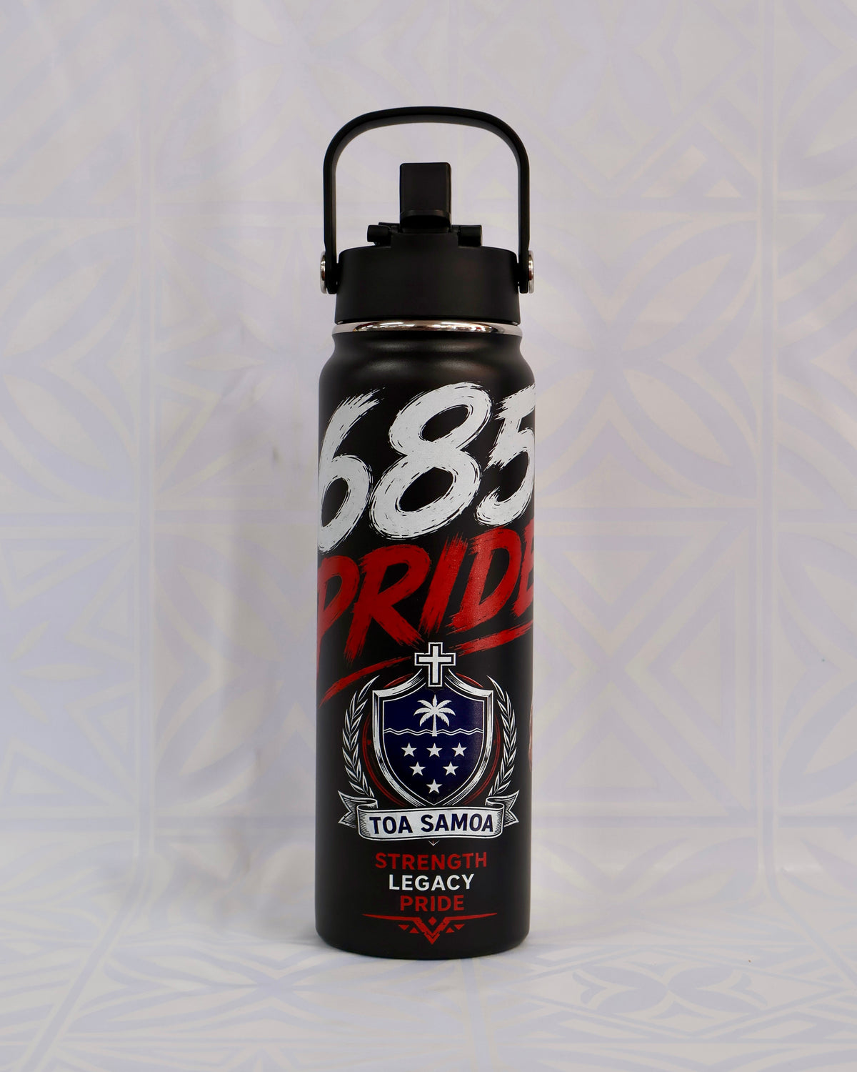 685 Adult Water Bottle – Traditional Pacific Pattern #2