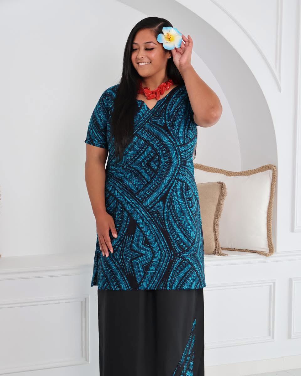Dark Blue Ladies Puletasi image 0