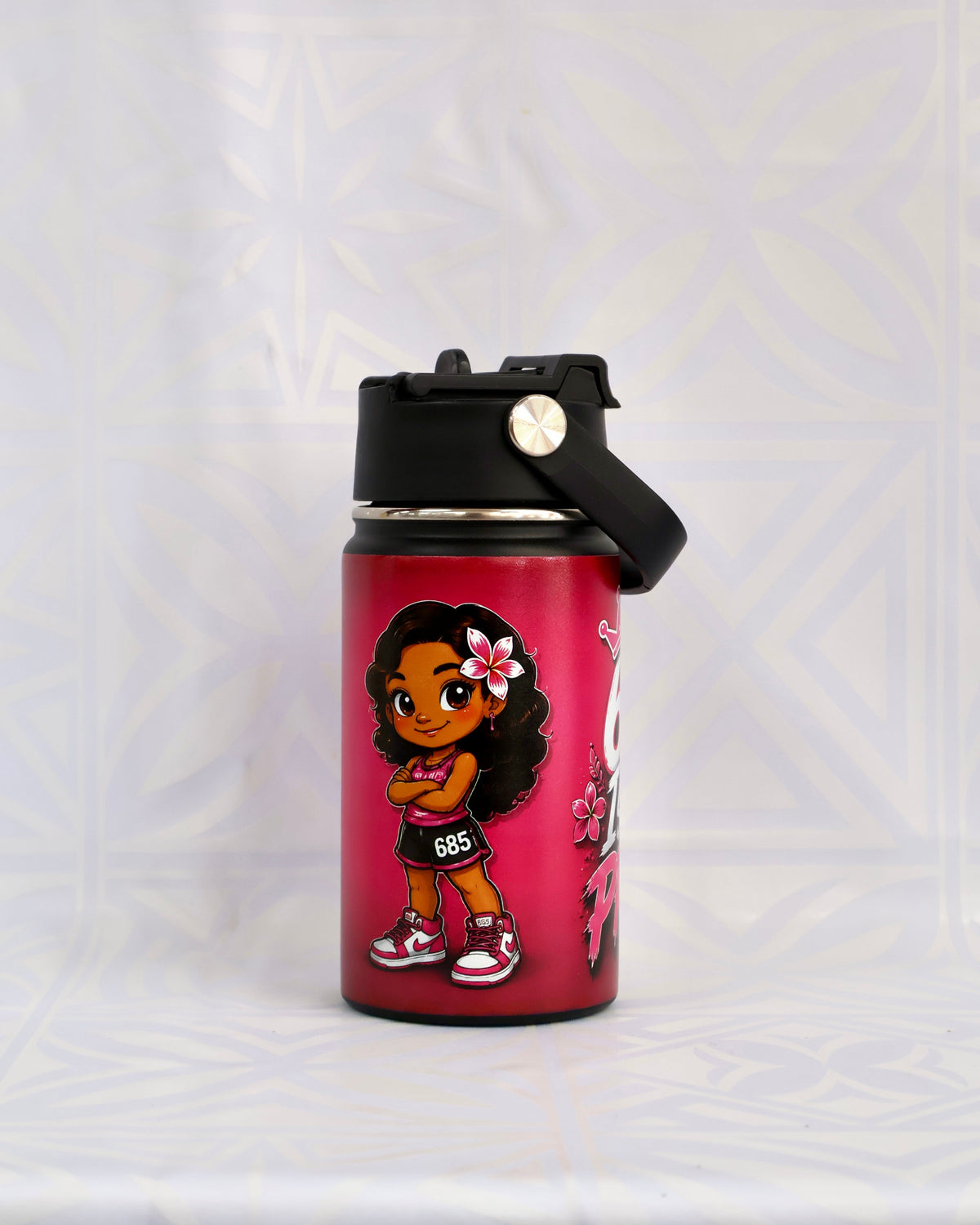 685 Kids Water Bottle – Fun Pacific Island Pattern #1