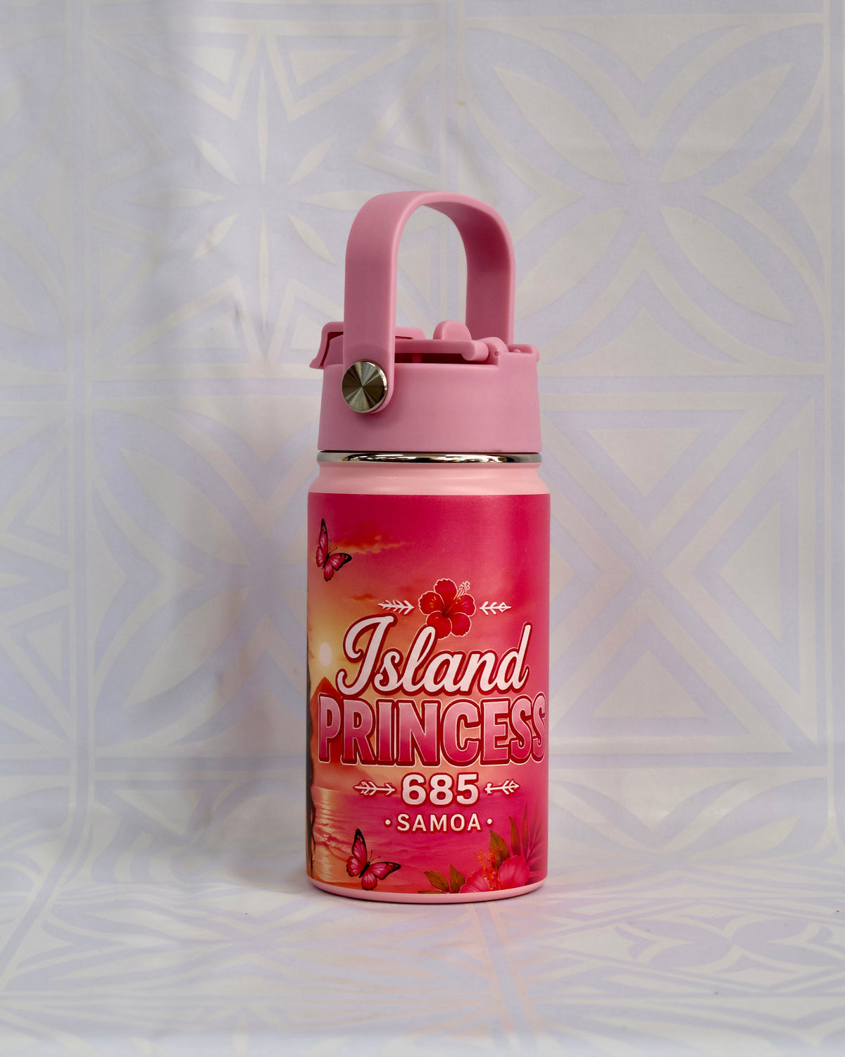 685 Kids Water Bottle – Fun Pacific Island Pattern #7