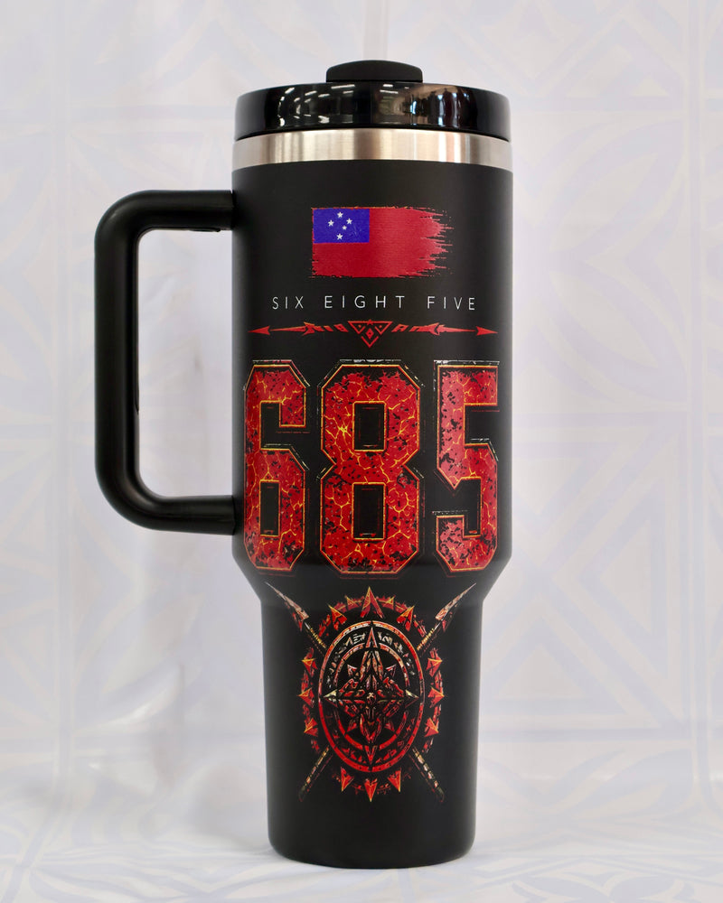 TOA SAMOA Stanley-Style Tumbler Traditional Samoan Pattern #3