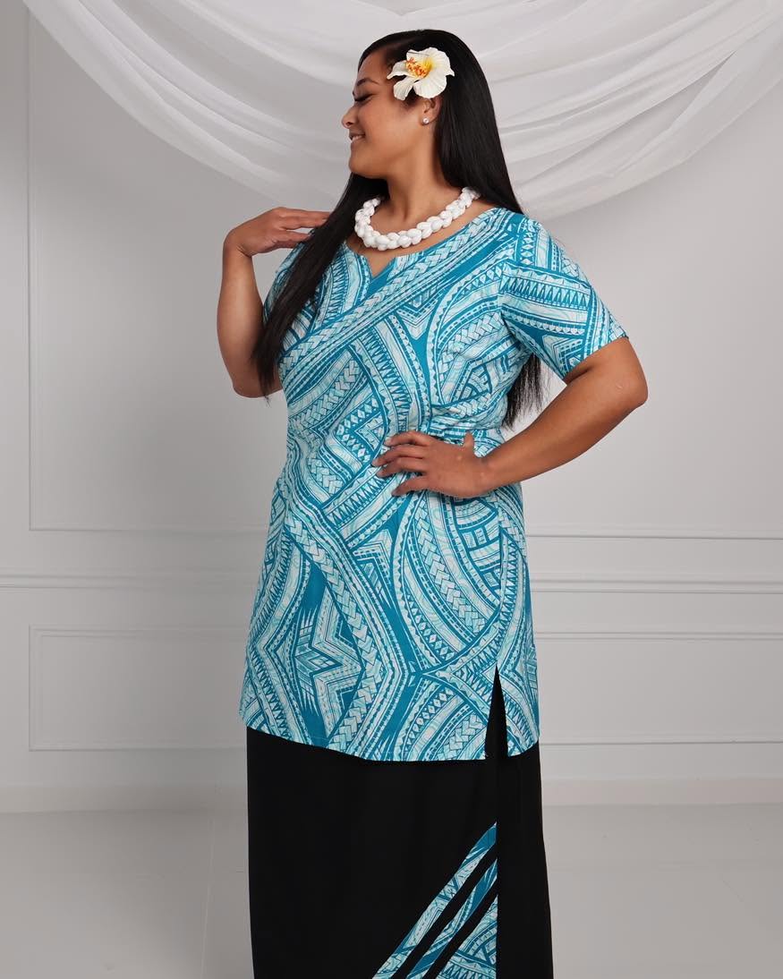 Light Blue Ladies Puletasi image 0