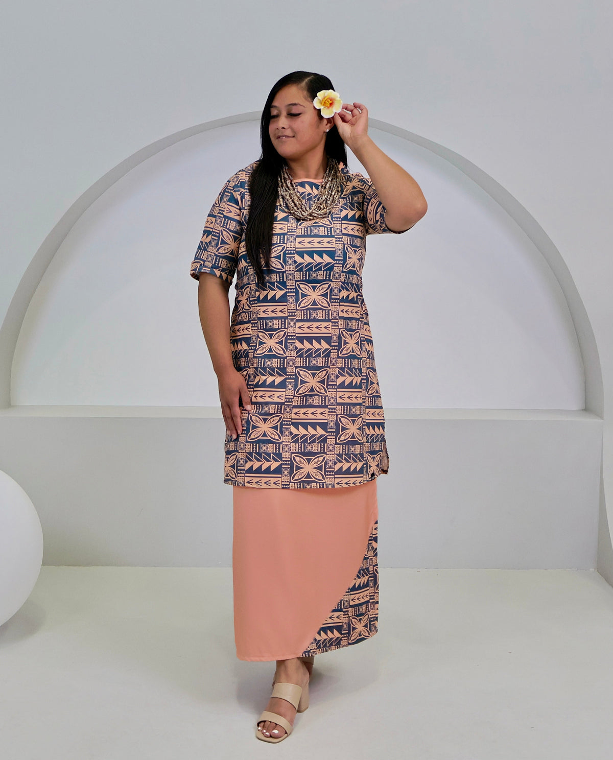 The Alofa Ladies Puletasi - Peach