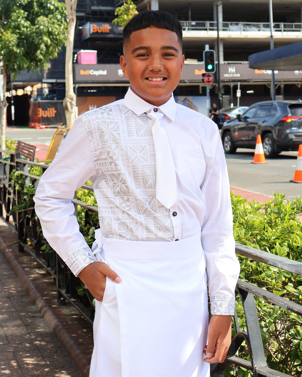 Boy’s White/Silver Longsleeve - Design 2