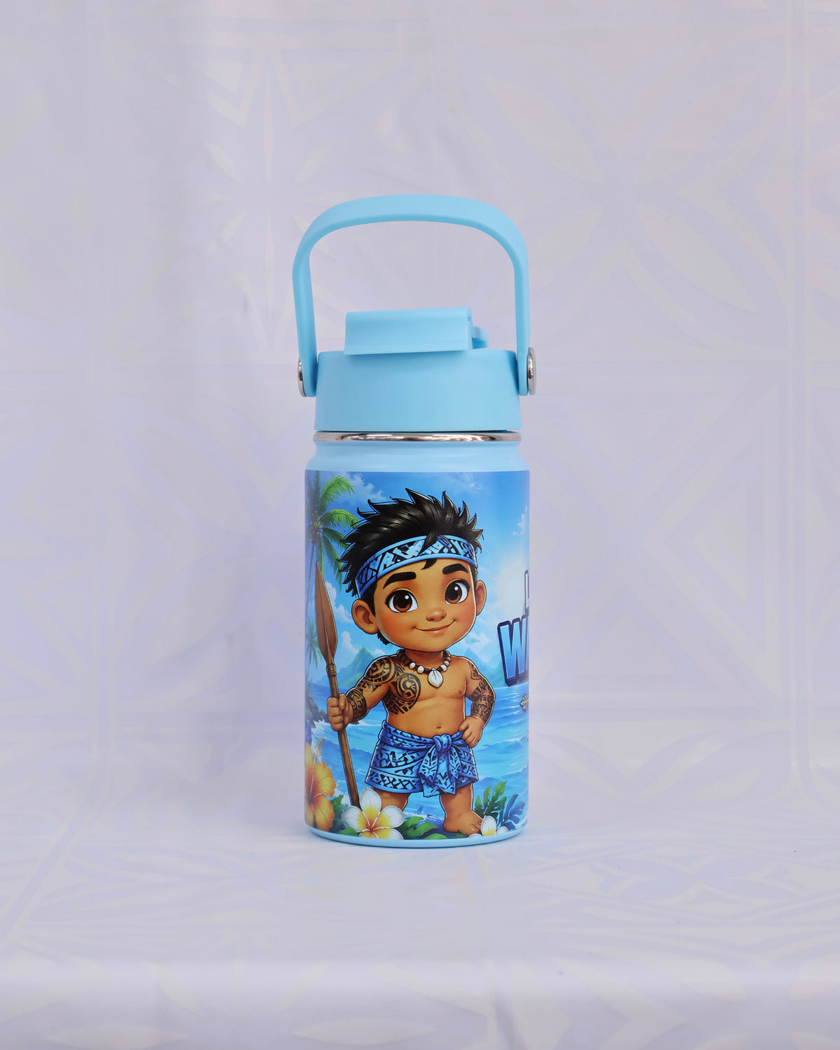 685 Kids Water Bottle – Fun Pacific Island Pattern #3