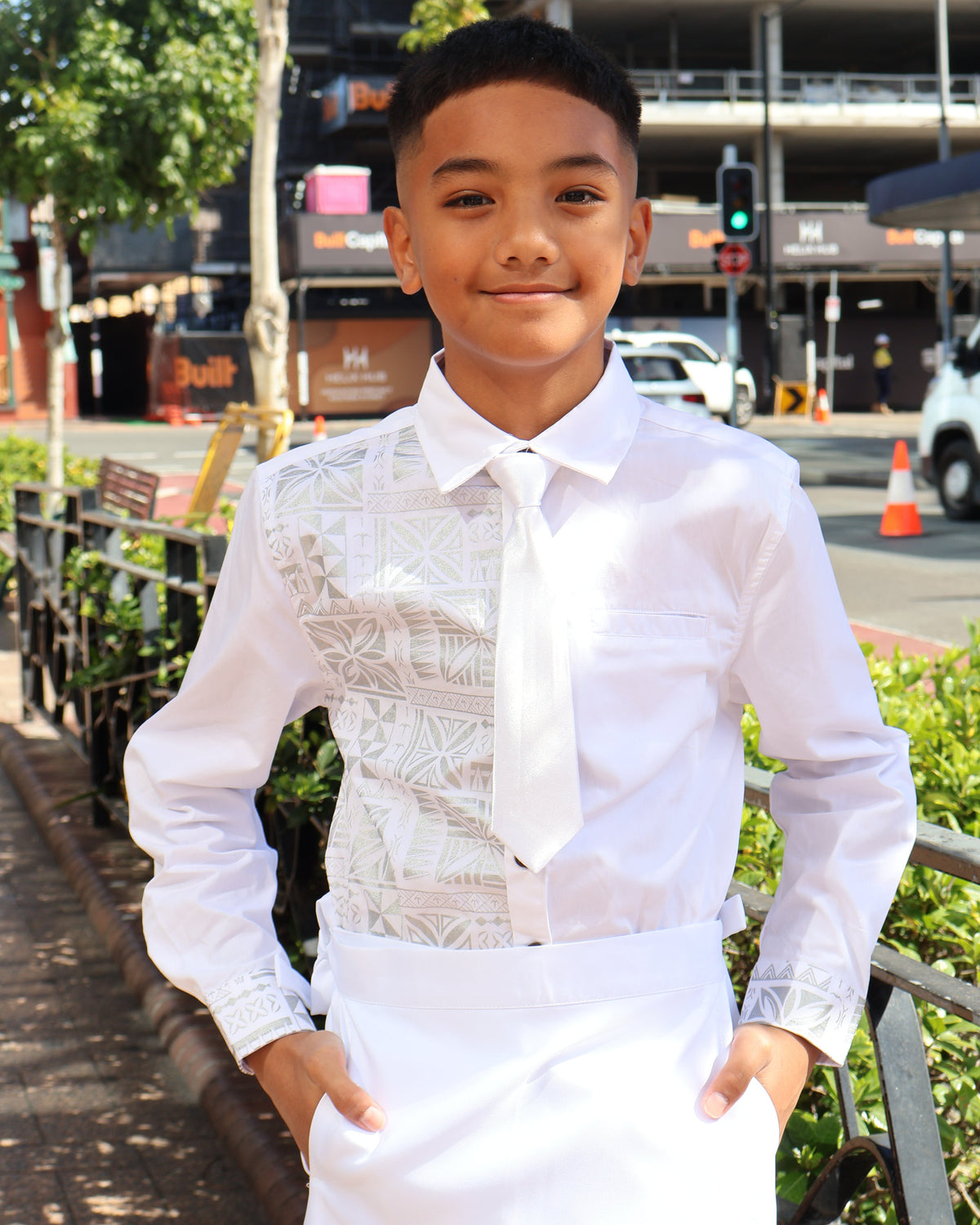Boy’s White/Silver Longsleeve - Design 2
