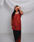 Orange/Black Ladies Puletasi image 0