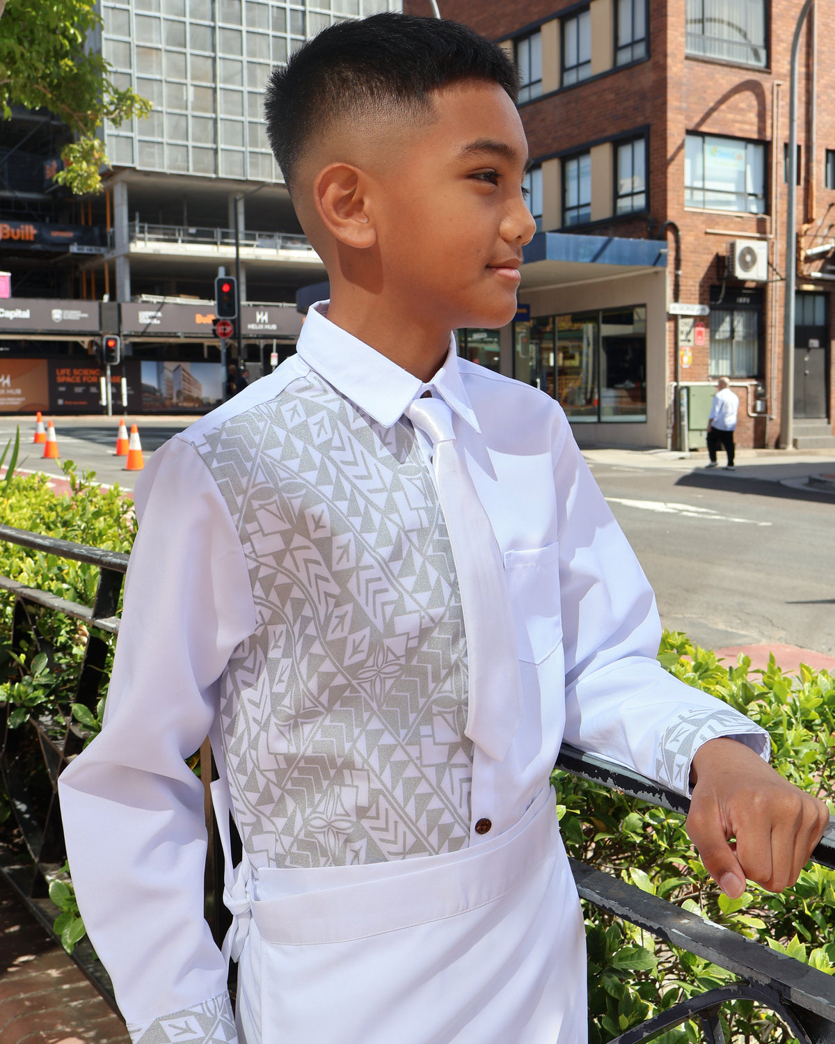 Boy’s White/Silver Longsleeve - Design 1