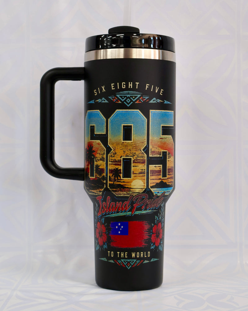 TOA SAMOA Stanley-Style Tumbler Traditional Samoan Pattern #5