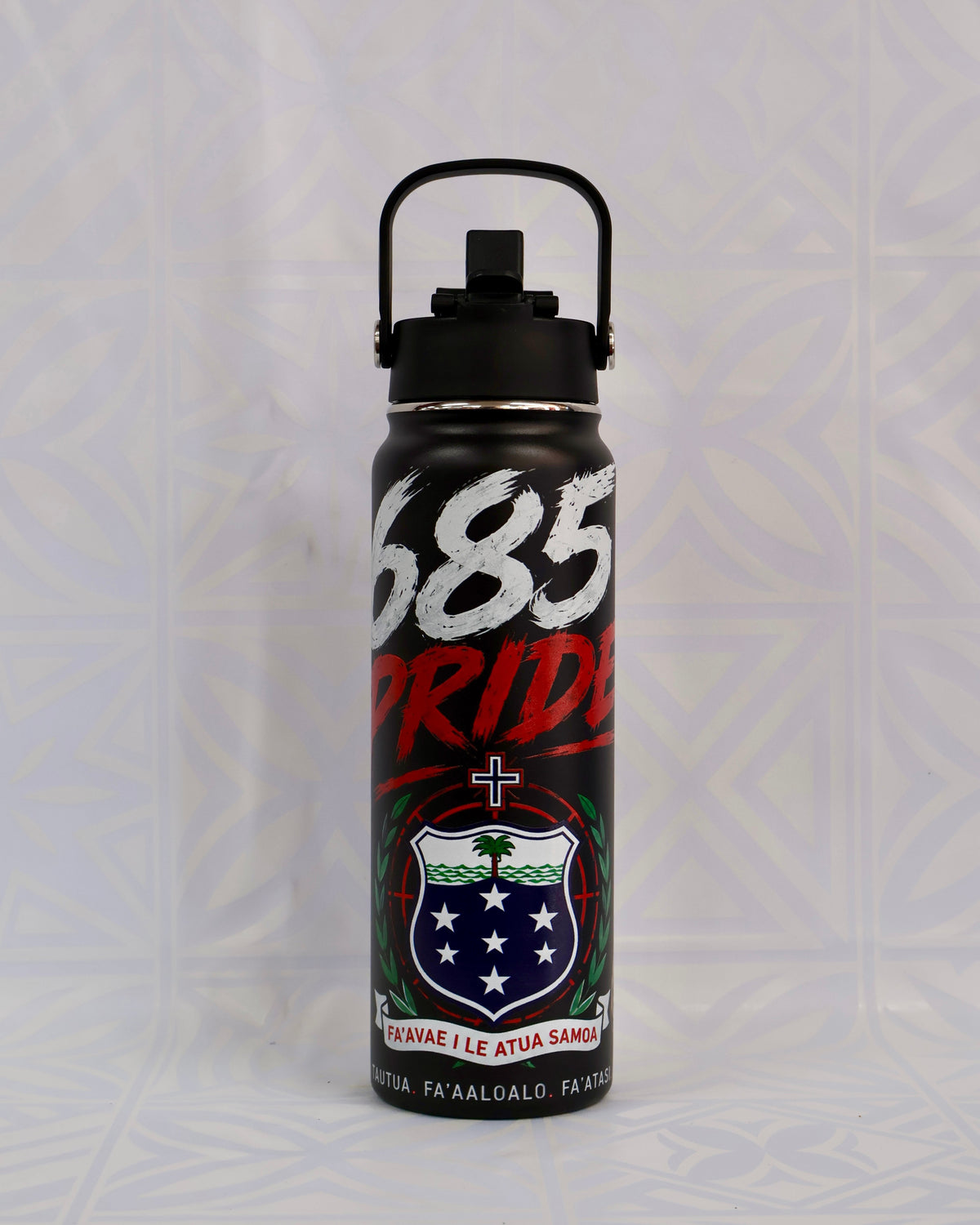685 Adult Water Bottle – Traditional Pacific Pattern #3