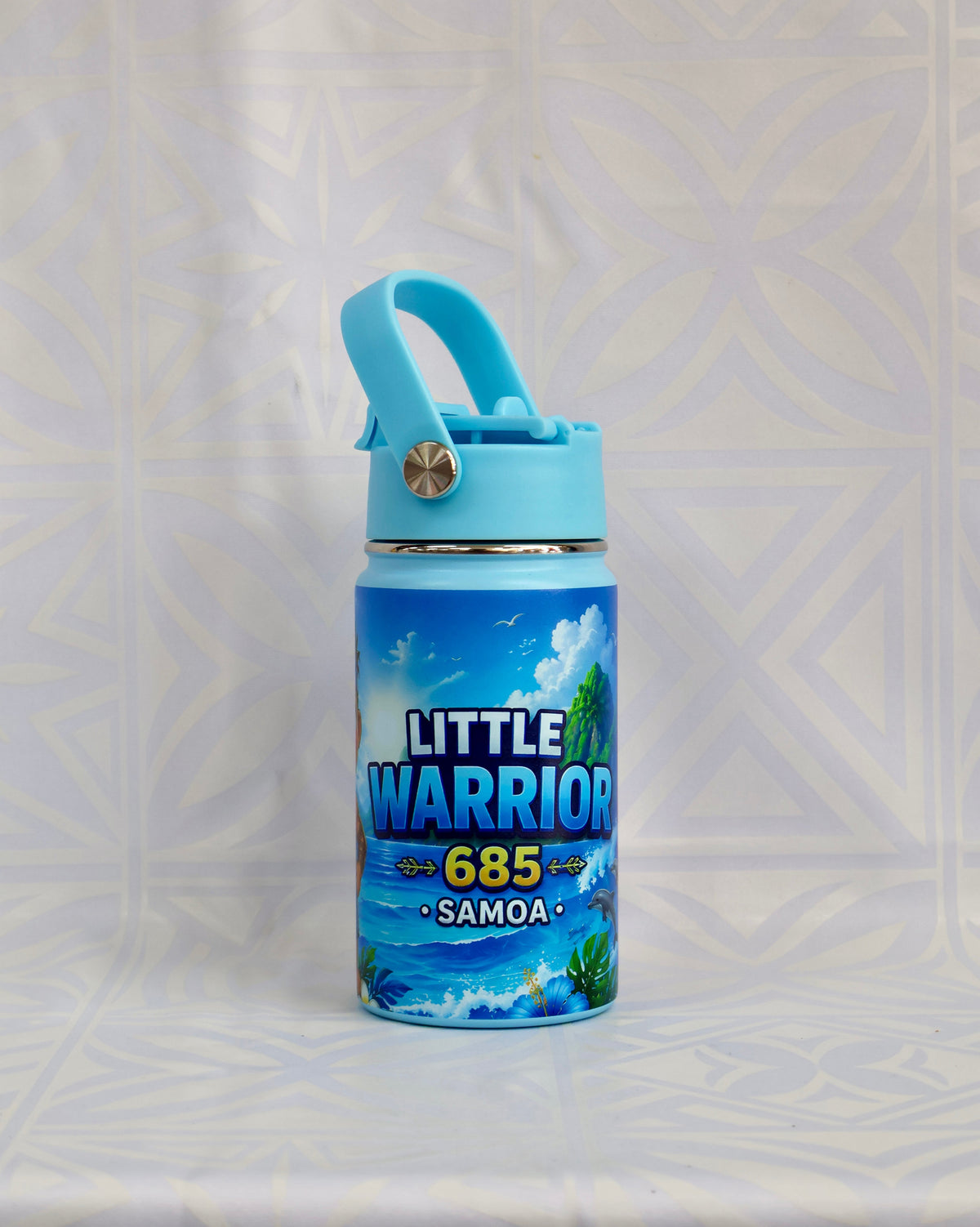 685 Kids Water Bottle – Fun Pacific Island Pattern #3