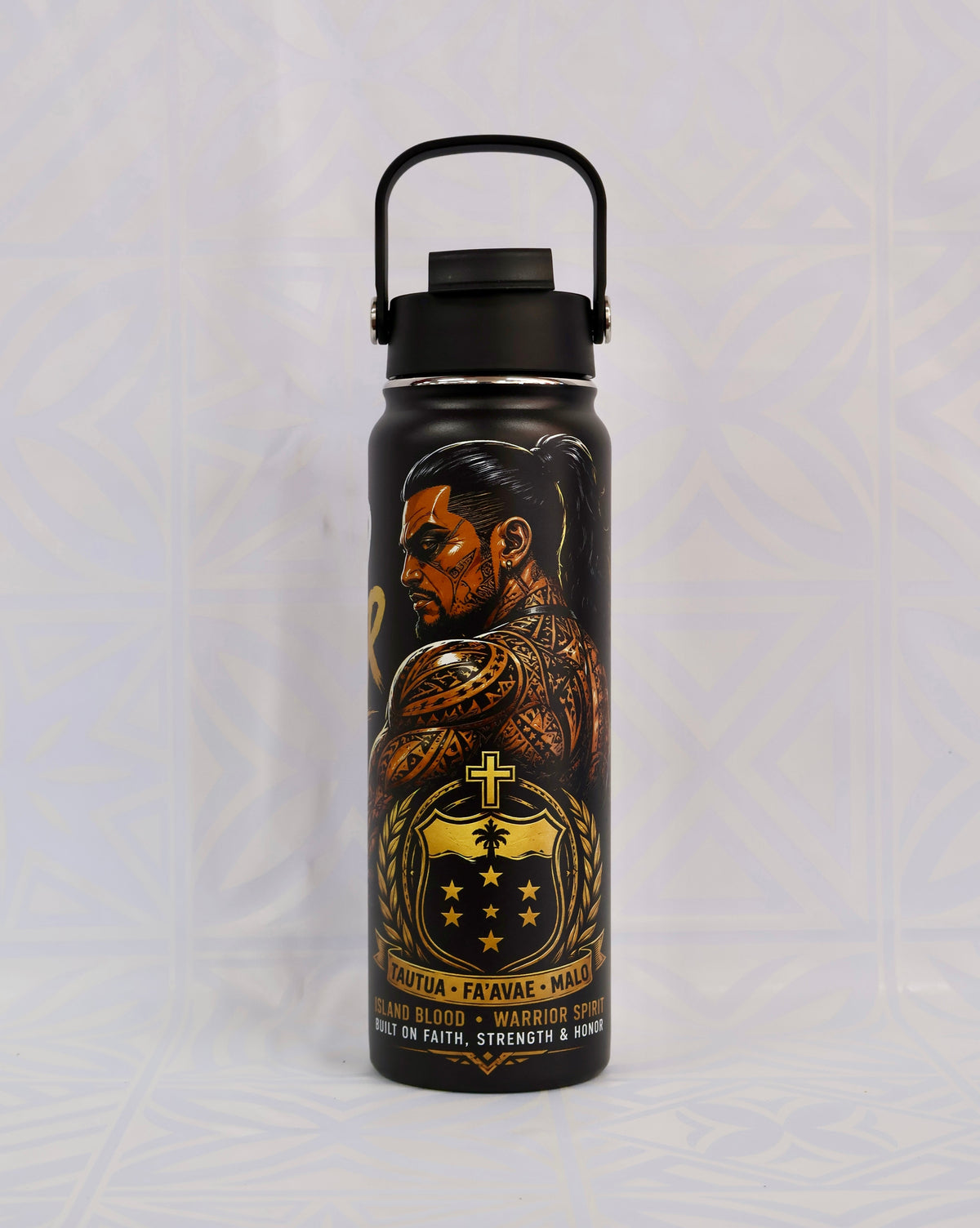 685 Adult Water Bottle – Traditional Pacific Pattern #4