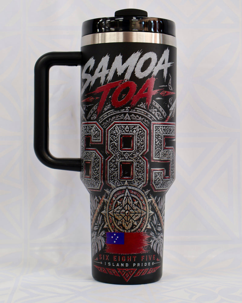 TOA SAMOA Stanley-Style Tumbler Traditional Samoan Pattern #1