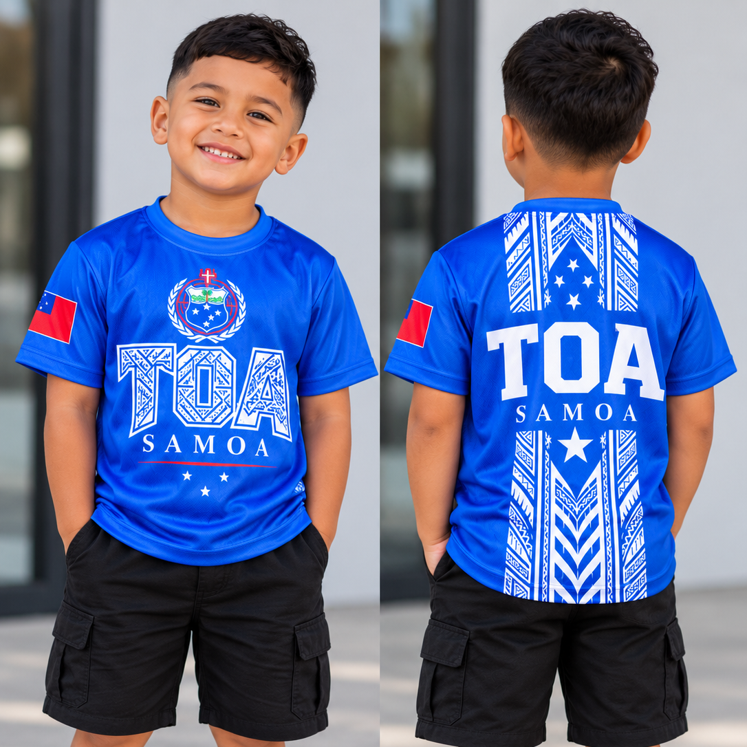 TOA SAMOA BLUE – KIDS SHIRTS 🇼🇸