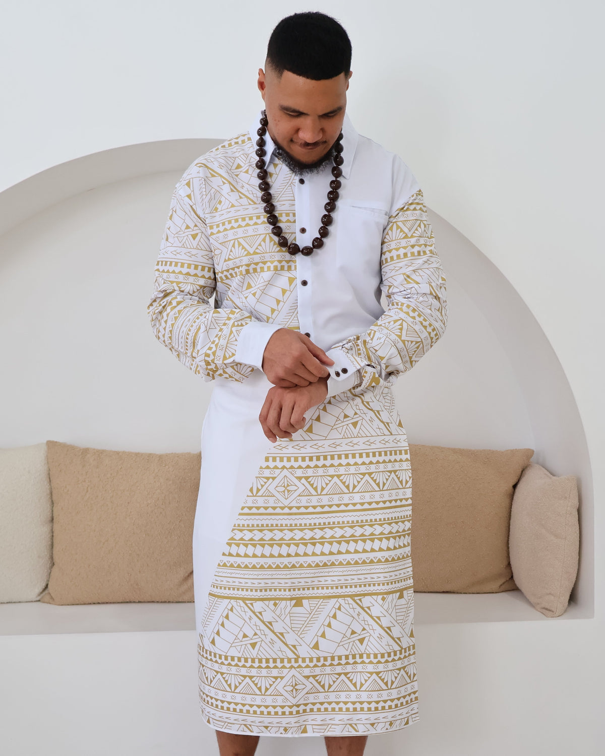 Men's Gold/White Longsleeve Aloa