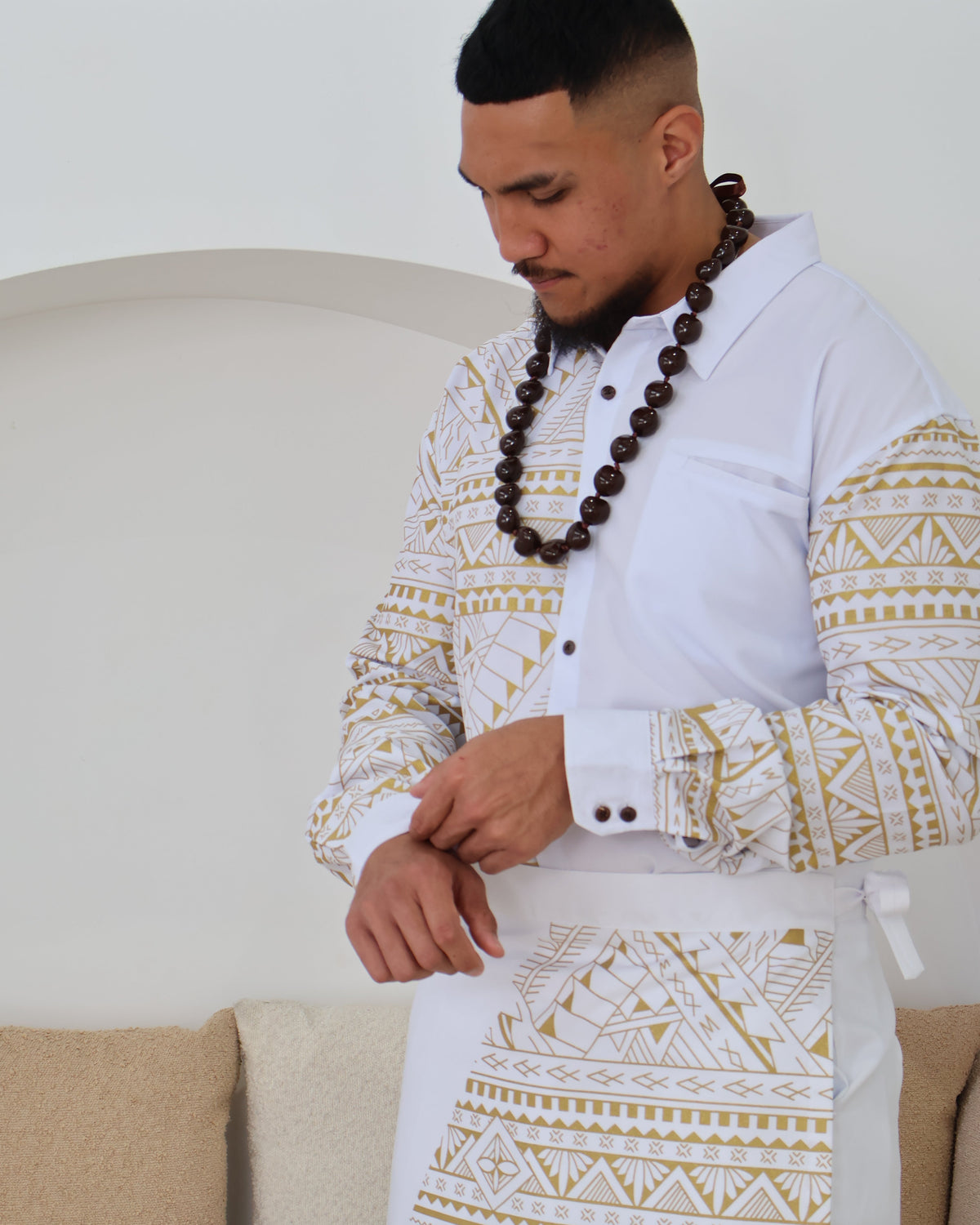 Men's Gold/White Longsleeve Aloa