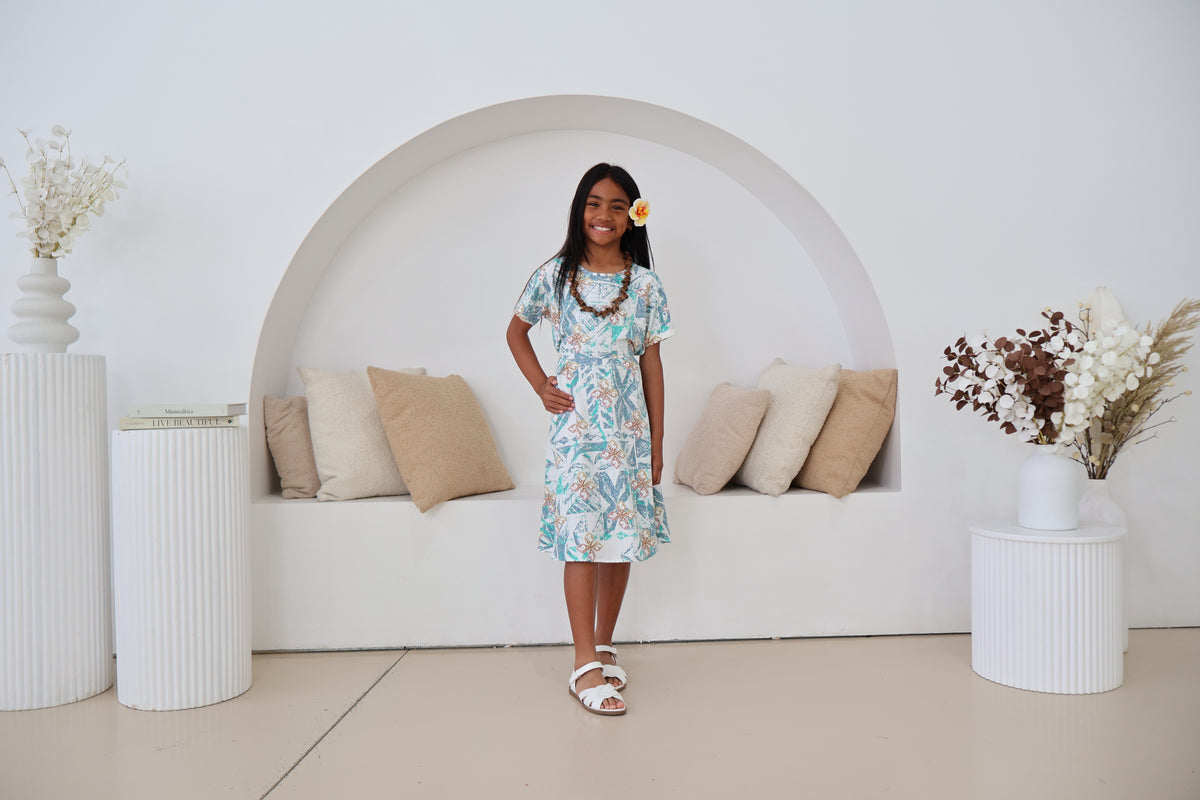 Girl's Grey/White Dress