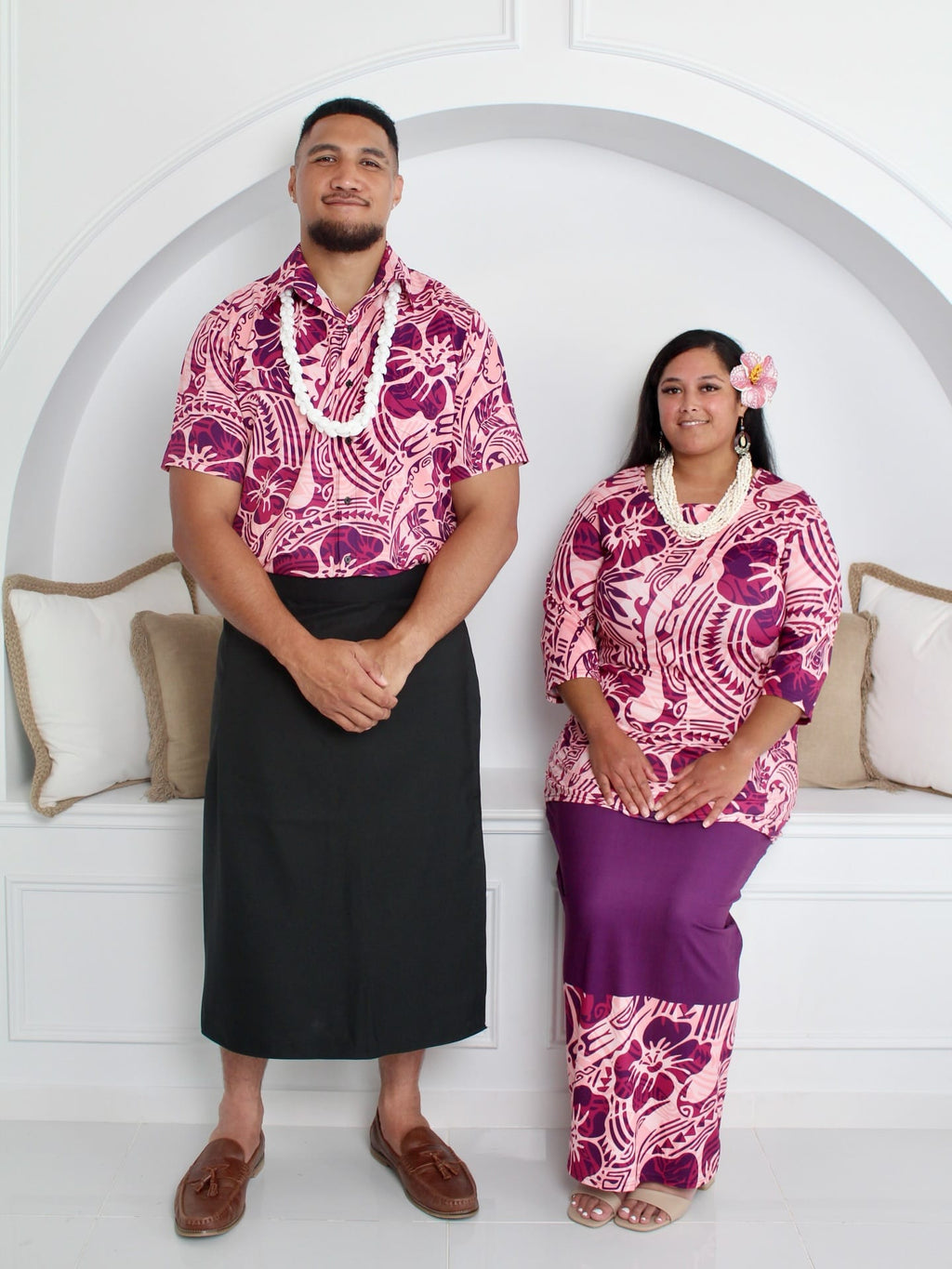Pink 2-Piece Puletasi’s & Men’s Aloa image 0