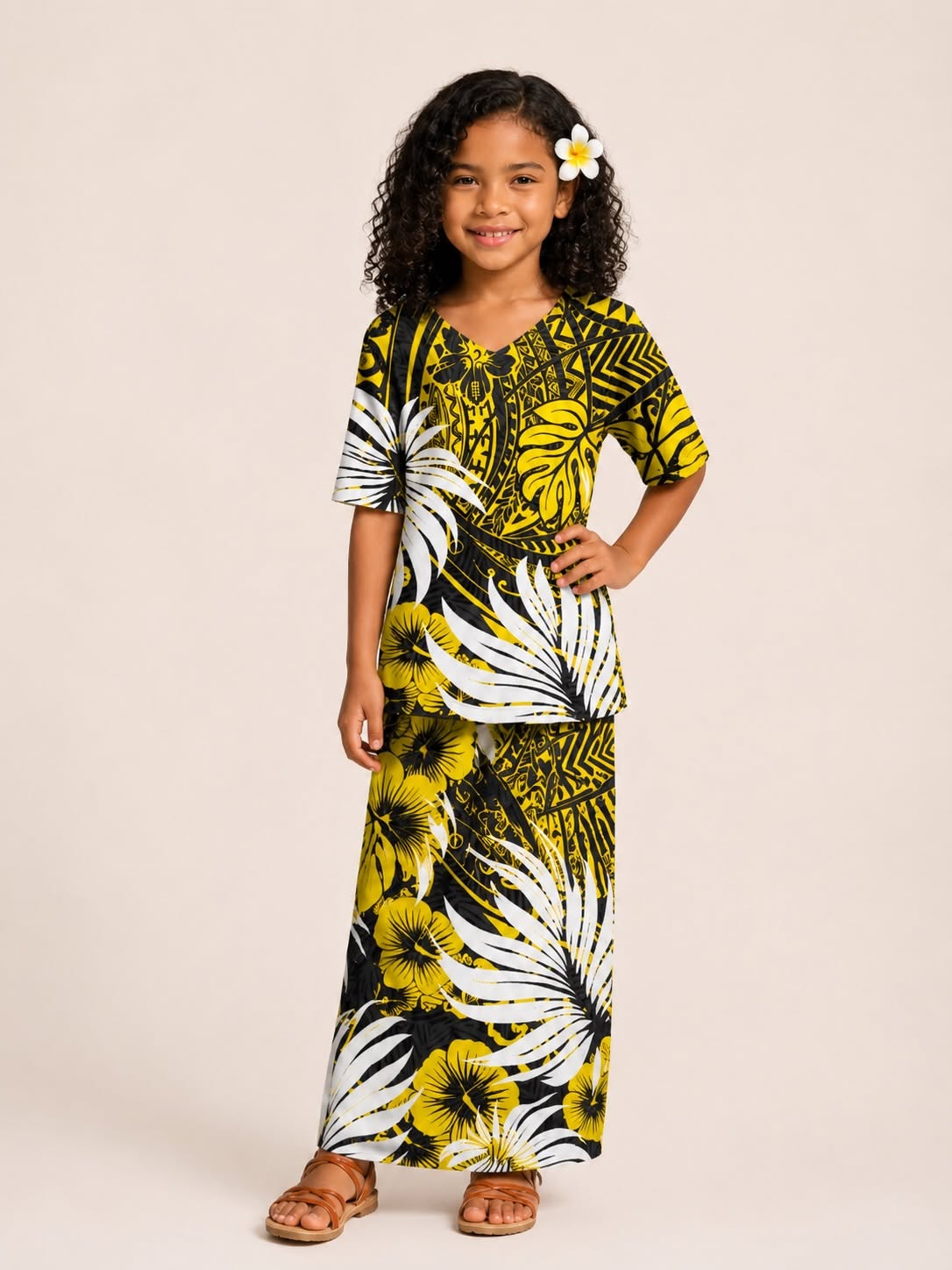 Girls Yellow Puletasi image 0